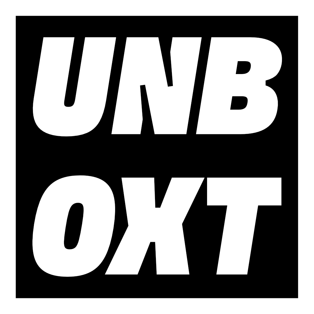 Title block of stylized UNBOXT column titl